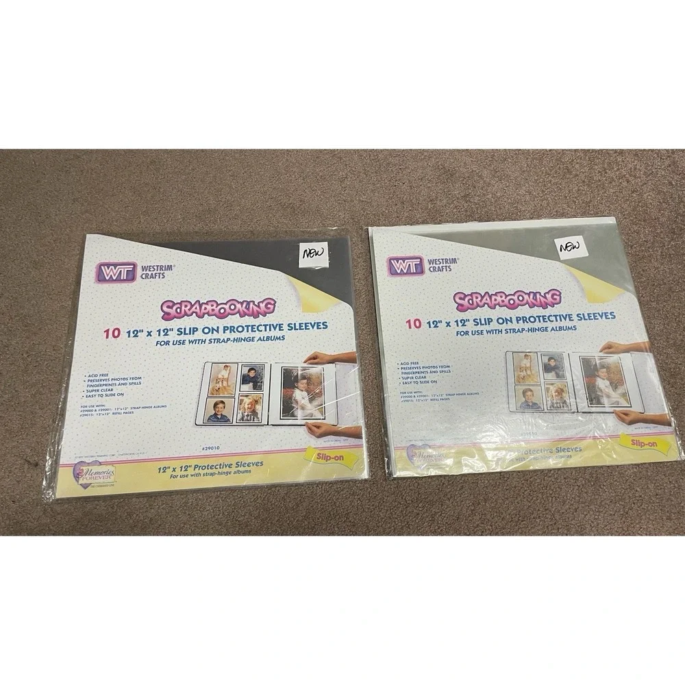 Westrim Crafts 2 Slip On Scrapbooking 12x12 Protective Sleeves 10 Vintage 1999